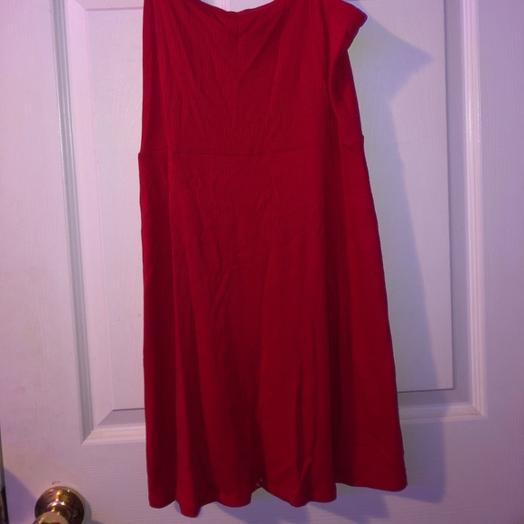 Red mini dress with tie up straps. - Picture 2 of 3